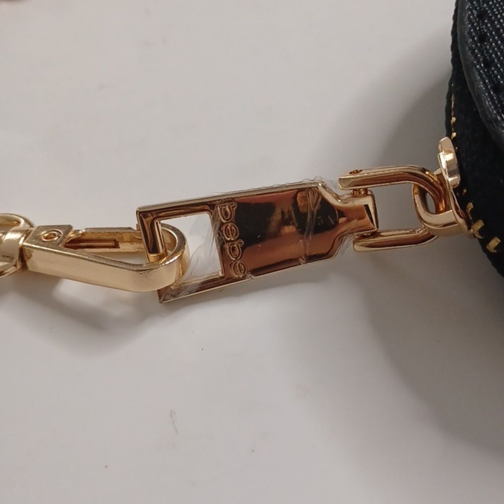 Bebe Black Mini Coin Bag with Gold Chain - Picture 5 of 9